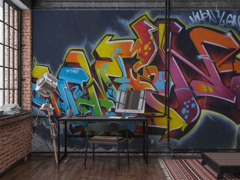 3D Abstract Color Graffiti Wall Murals Wallpaper Murals Wall Sticker-image