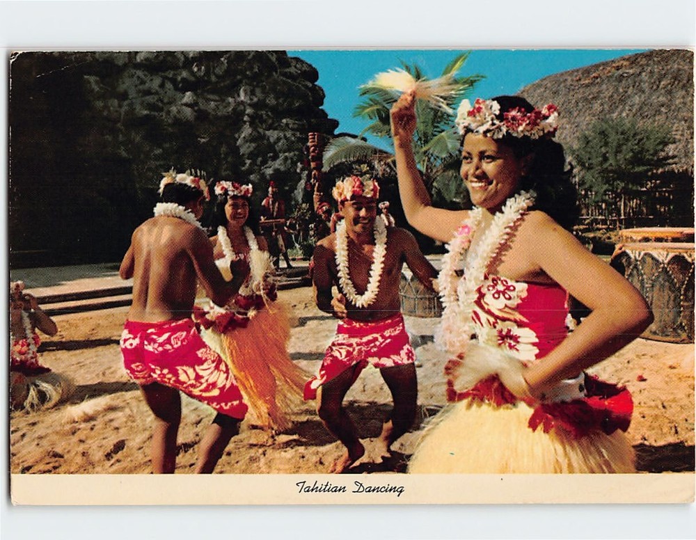 Postcard Tahitian Dancing  Polynesian Cultural Center Hawaii USA