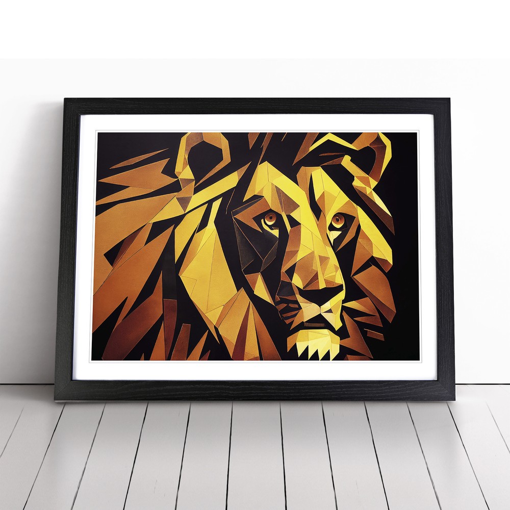 Epic Lion Abstract Wall Art Print Framed Canvas Picture Poster Decor Living Room