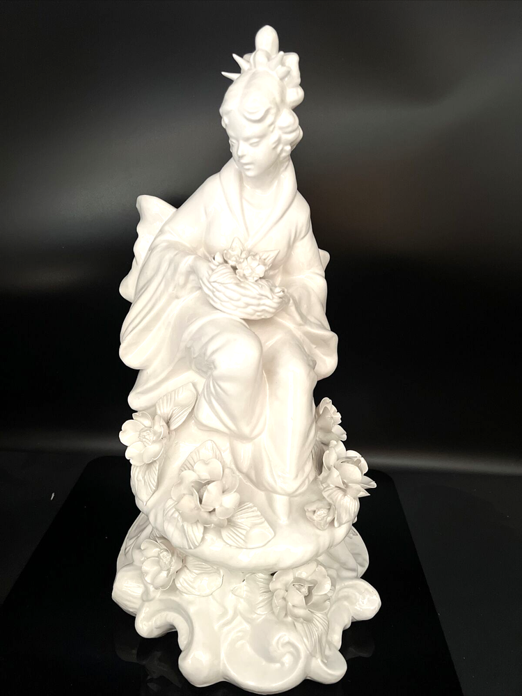 VintageAsian  Flower  Goddess Figurine Made in Italy 14.25