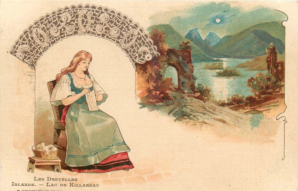 c1910 Ireland woman Lace Maker Killarney occupation Postcard 26-3975