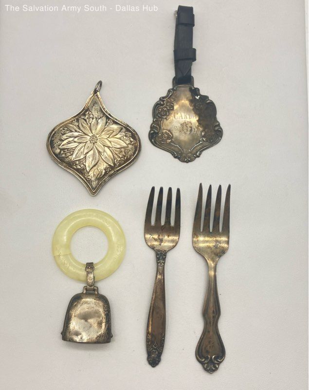 Lot of Vintage Sterling Silver Baby Raddle, Forks & Other Items - 82g