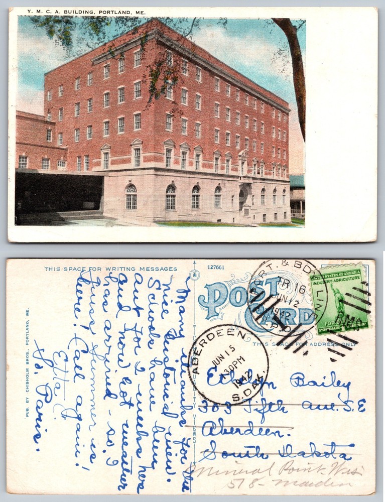 YMCA Building Portland ME Postcard