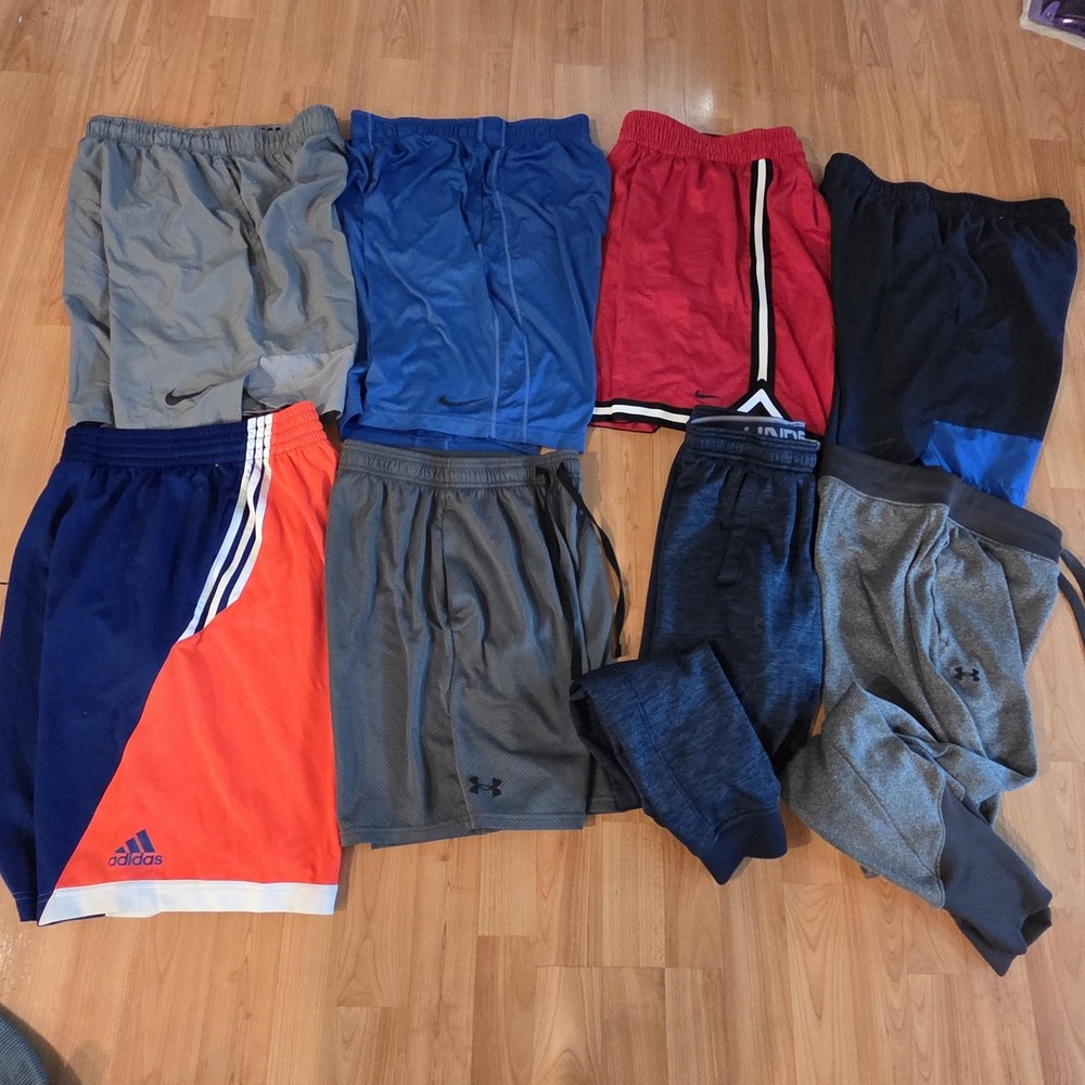 NIKE ADIDAS UNDER ARMOUR Men's Small Athletic Shorts Pants Lot Of {8} Pockets