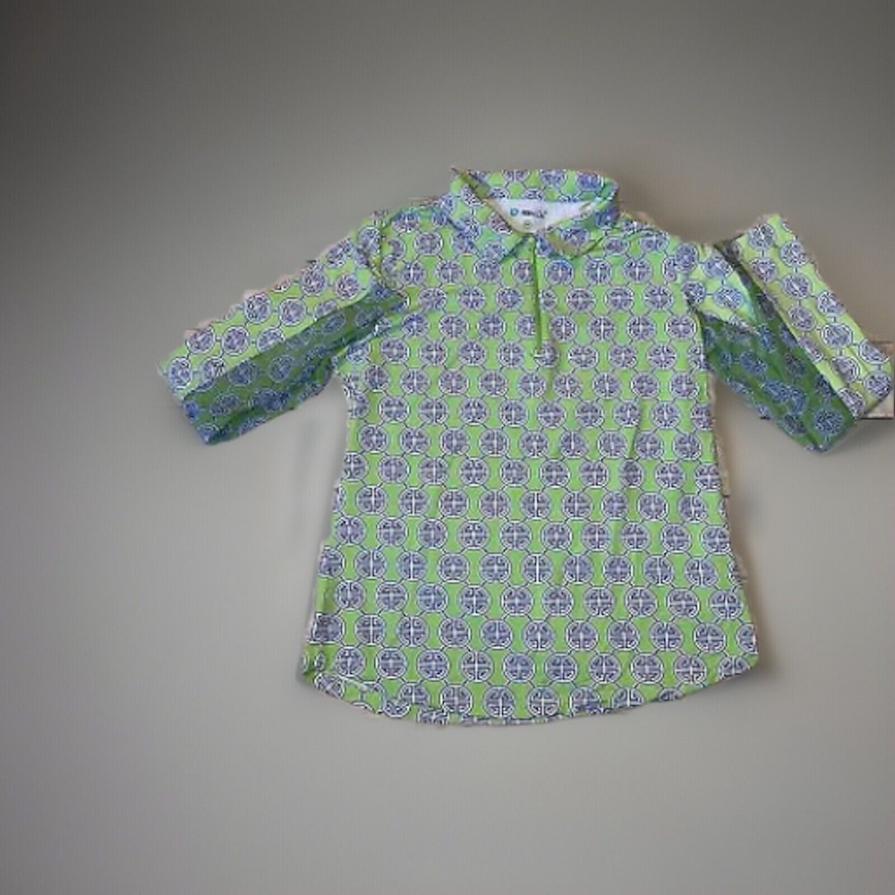 IBKUL Medium Women’s Medallion Shape Green Blue Long sleeve Mesh Underarms Bagg2