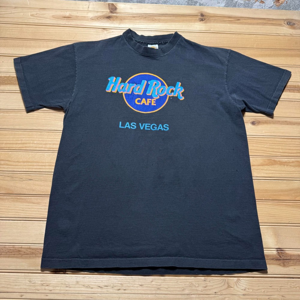 Vintage 90s Hard Rock Cafe Las Vegas Nevada Graphic Souvenir T-Shirt USA Made XL