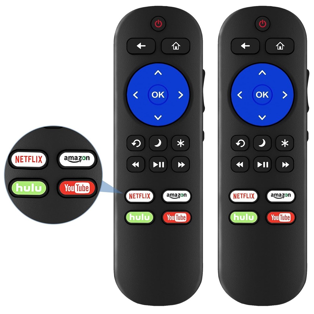 Pack of 2 Remote Compatible with All Roku TV Remote Universal for Hisense Rok...