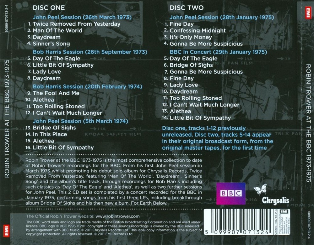 Robin Trower At The Bbc 1973-1975 New Cd