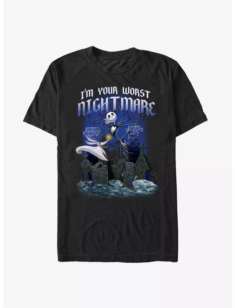 Disney The Nightmare Before Christmas Jack & Zero Tombstone Blues T-Shirt Black
