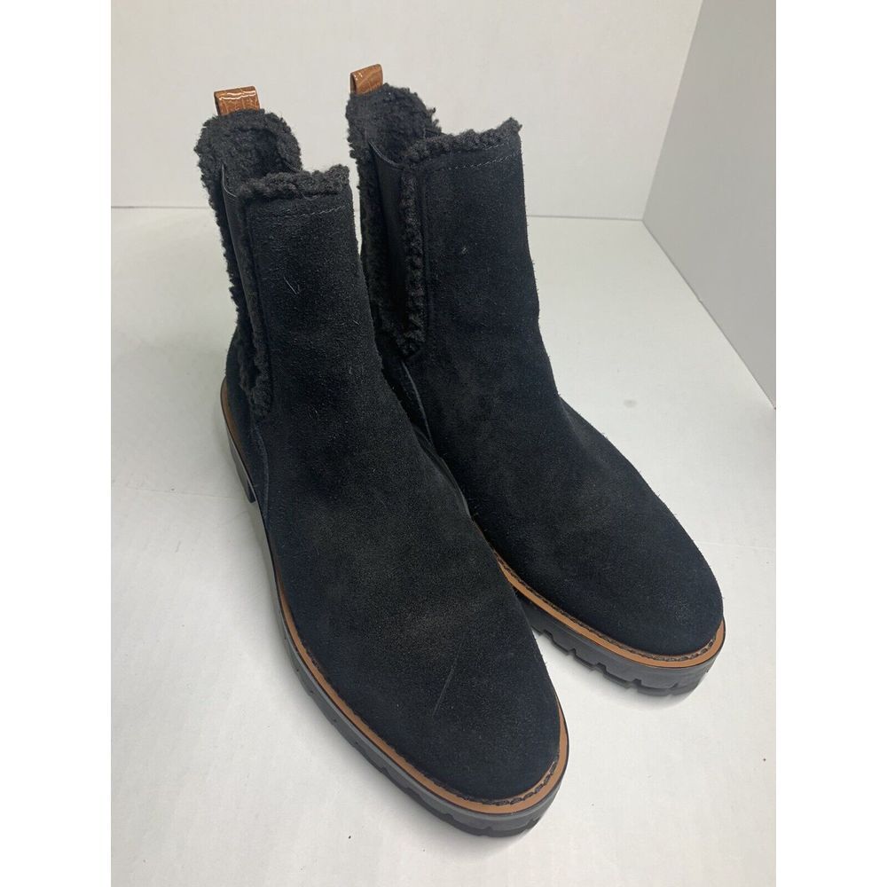 Sam Edelman Jaclyn Black Waterproof Suede Chelsea Boots Size 8.5 Women's