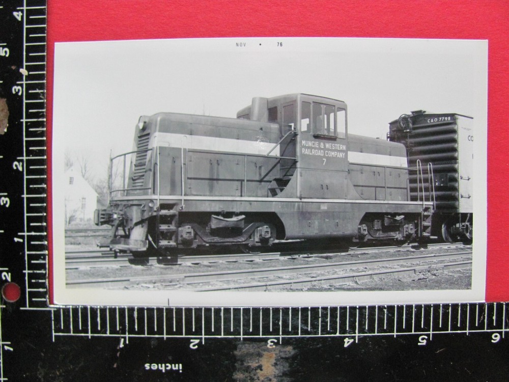 Muncie & Western Railroad Diesel Locomotive #7 Orig Photo Munci Indiana 1961