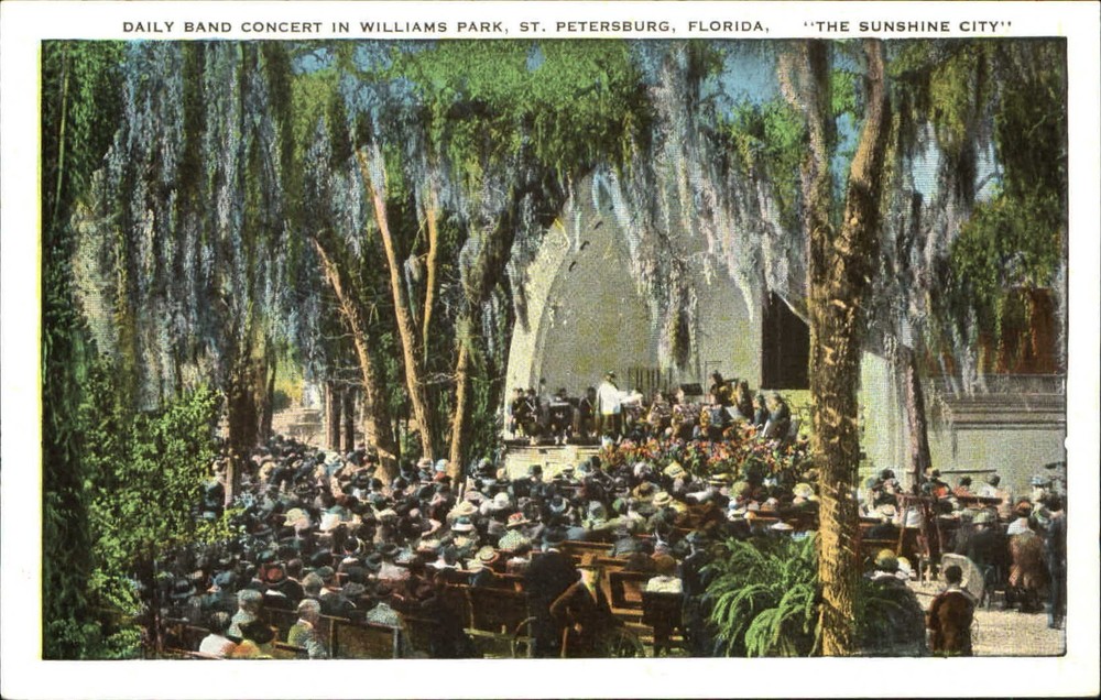 Daily Band Concert Williams Park St. Petersburg Florida FL 1920s