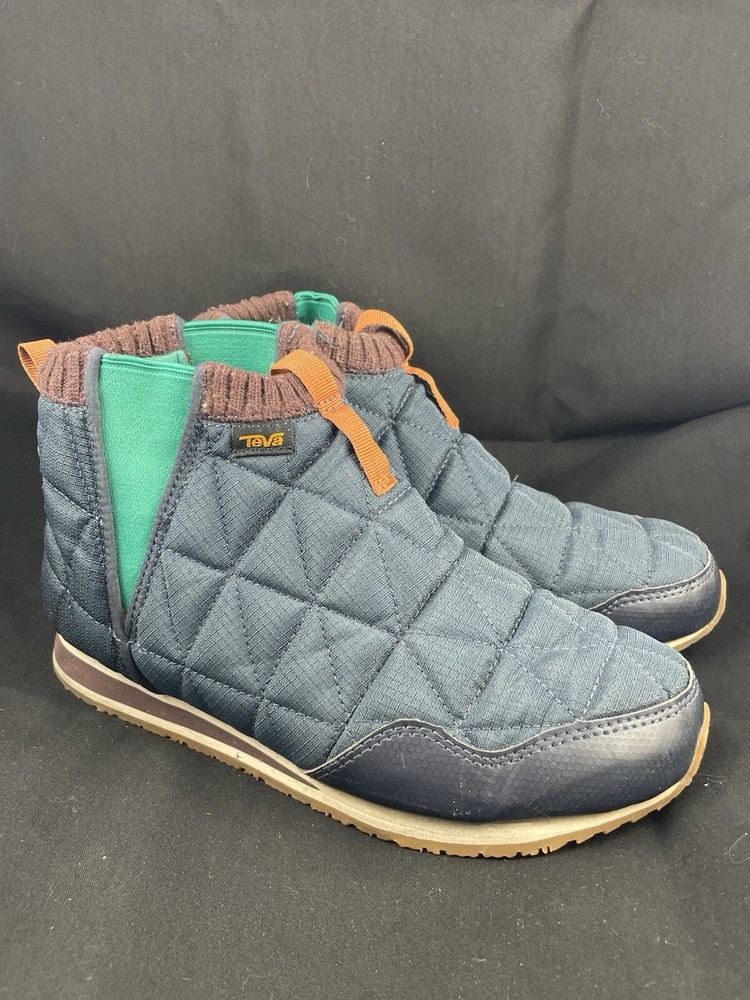 Teva ReEmber Mid Navy Slip On Boots Booties Total Eclipse Fudge - Womens Size 8