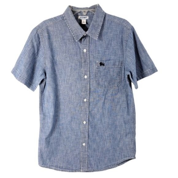 Old Navy Boys Baby Blue Button-Down Collared Shirt Size XL TG XG