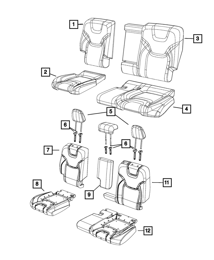 Genuine Mopar Rear Seat Cushion Cover 5RA85HL1AE
