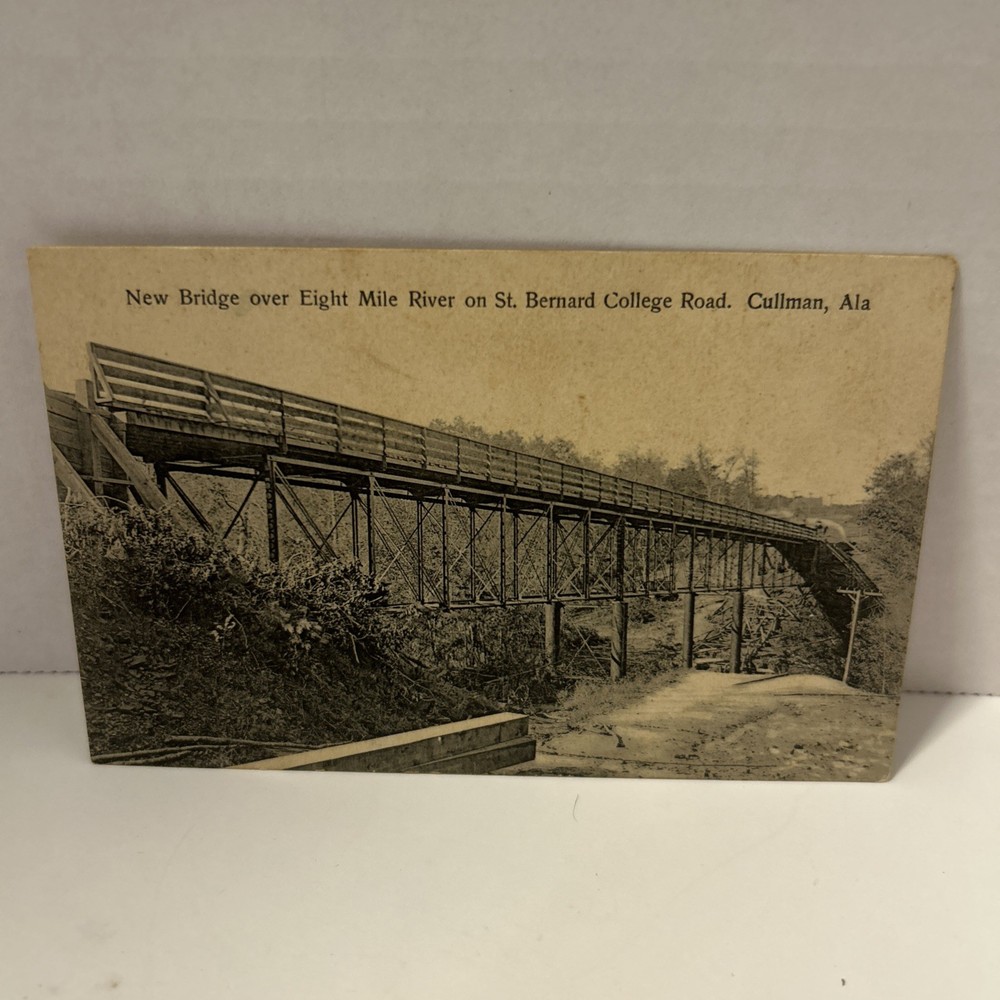 Vintage Postcard Bridge St Bernard College Road Cullman Alabama