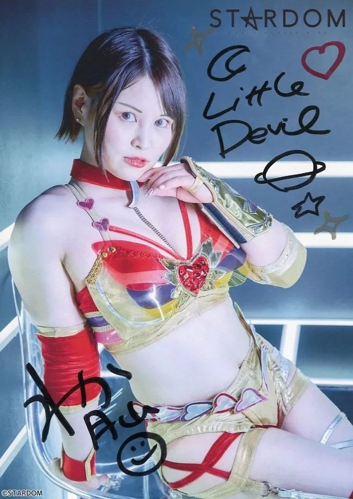 STARDOM Waka Tsukiyama Signed A4 Paper Portrait Japan Pro Wrestling