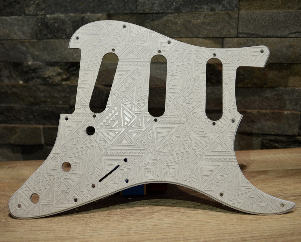 Custom White Bohemian Pickguard  - Fender Stratocaster - USA - SSS, HSS, HxH