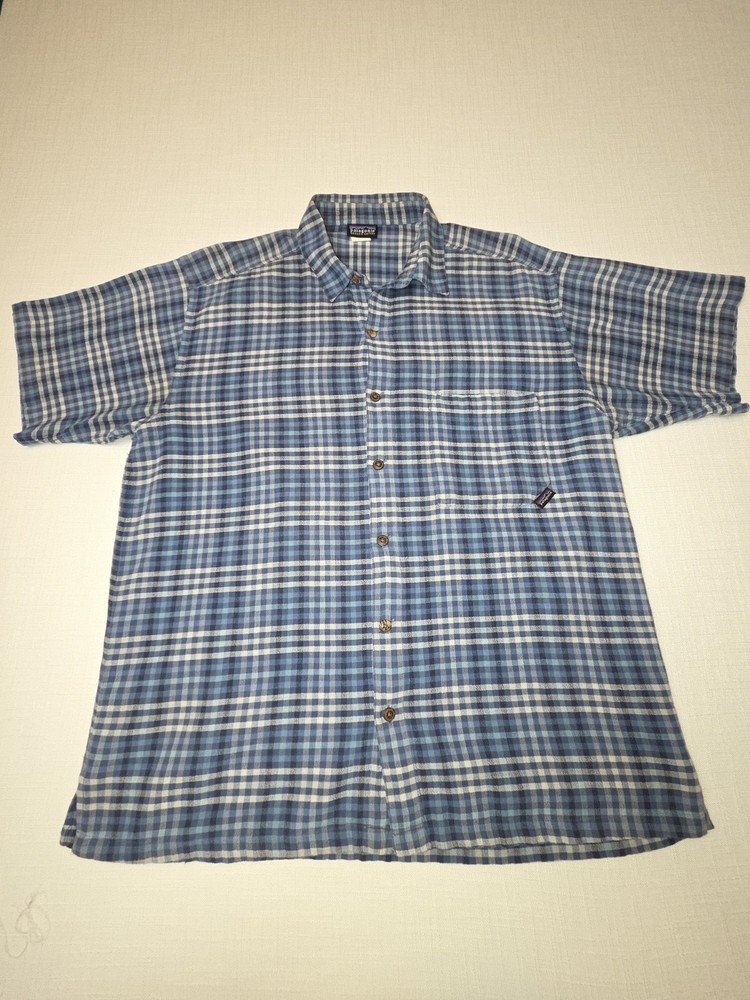 Patagonia A/C Organic Cotton Shirt Men's Size M Plaid Short Sleeve Button