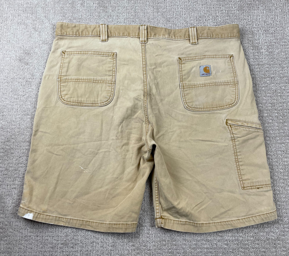 Vintage Y2K Carhartt Shorts Mens Size 42 Tan Canvas Carpenter Workwear Faded
