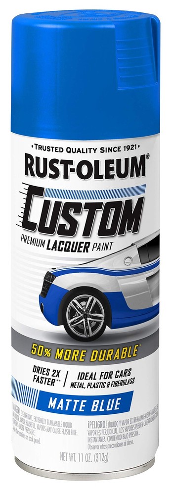 311485 Automotive Custom Lacquer Spray Paint, 11 Oz, Matte Blue