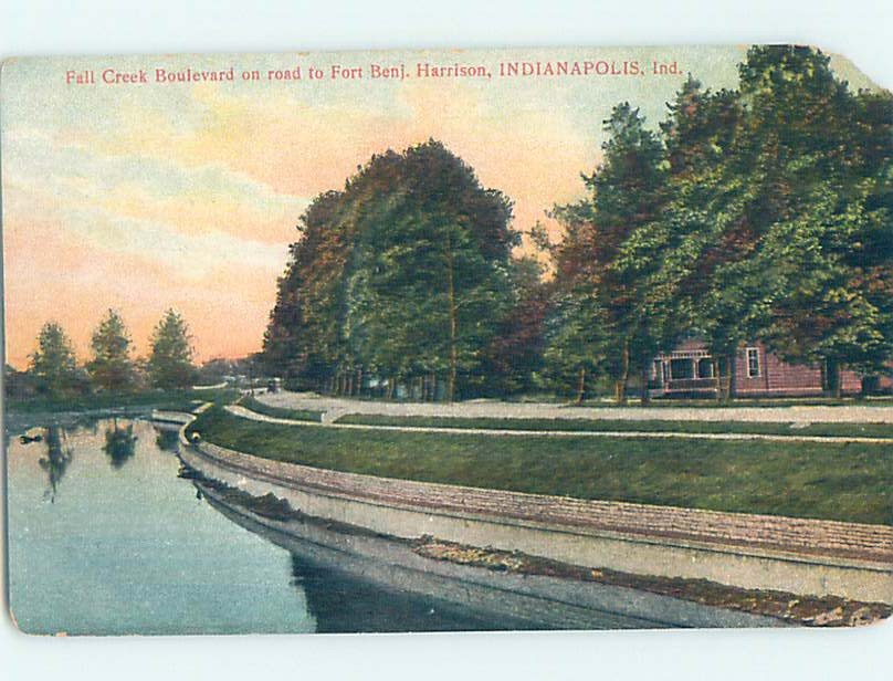 Divided-back FALL CREEK BOULEVARD Indianapolis Indiana IN m/09 AD8049