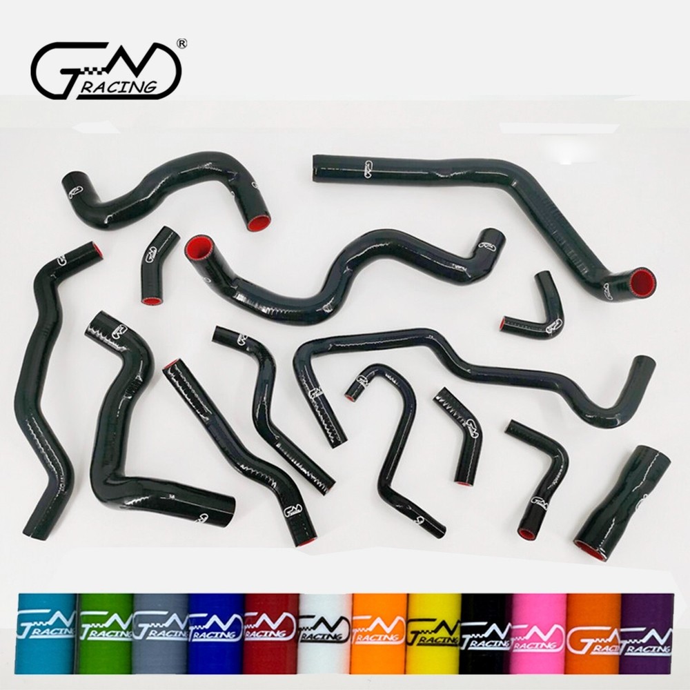 Silicone Radiator Coolant Hoses Fit Mini Cooper S MK2 R56 R57 1.6T Black 14Pcs