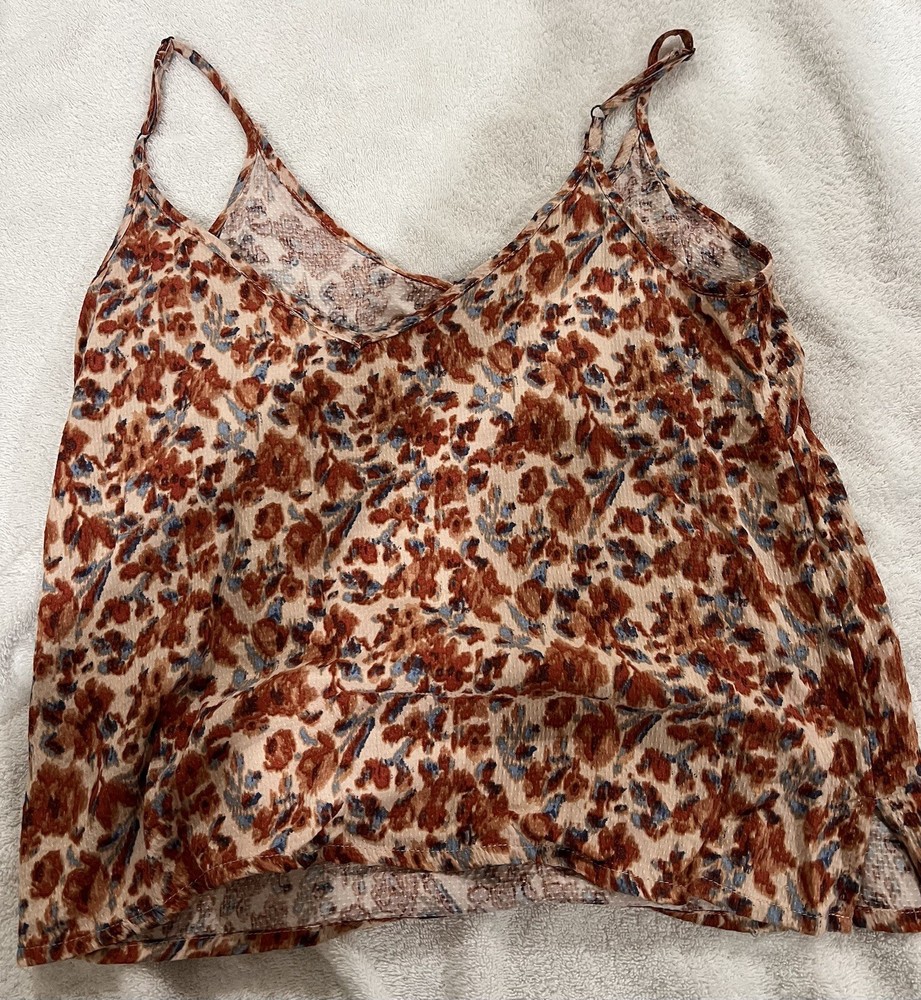 Cynthia Rowley Small Floral Tank Top Adjustable Straps