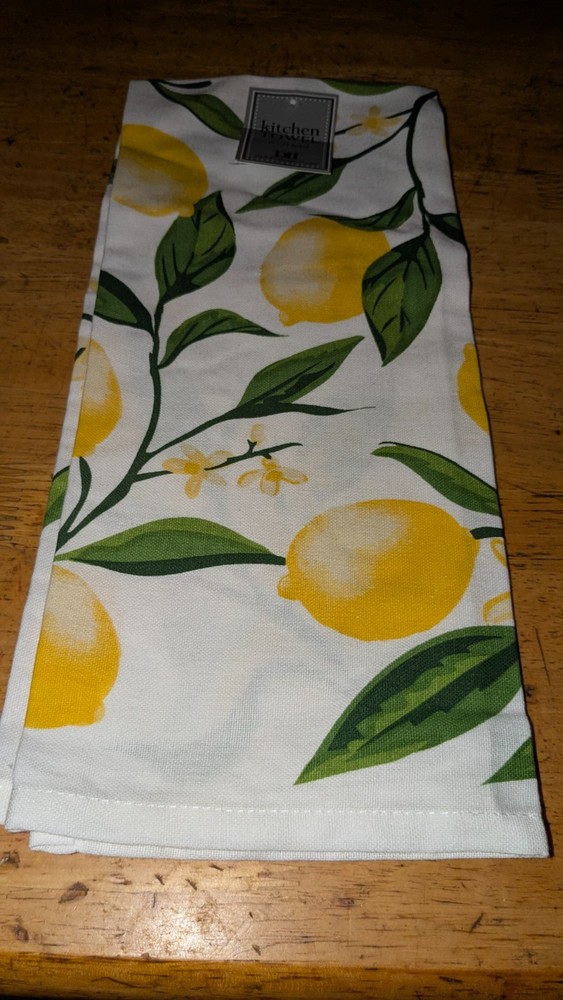 Lemon Bliss Cotton Kitchen Towel 18x28 Fresh Design by Imports International  