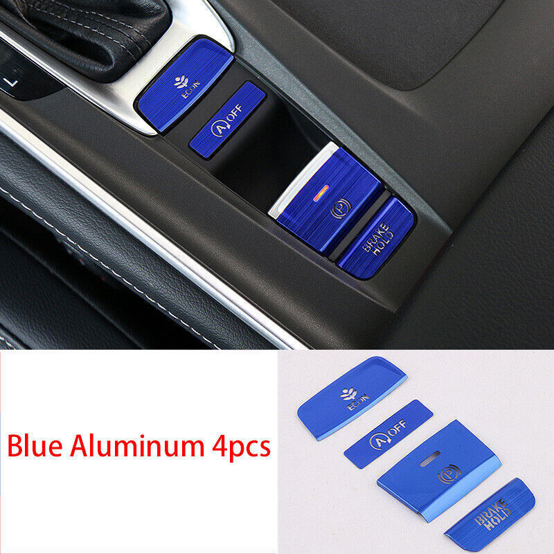 For Honda Accord 2018-2022 Blue Aluminium Center Console Gear Button Stickers