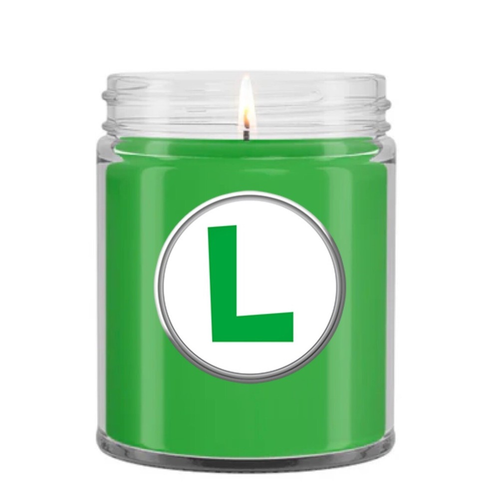 Handmade Super Mario Bros Luigi-Themed 10oz Key Lime Scented Candle Inspired by Nintendo