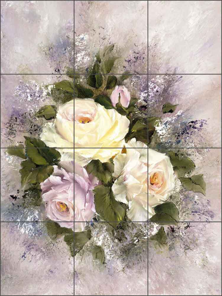 Cook Roses Flowers Floral Art Ceramic Tile Mural Kitchen Shower Backsplash CC008