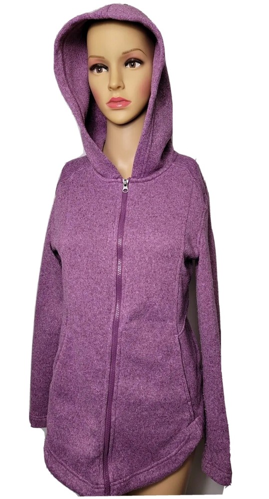 Vintage Eddie Bauer Womens Hoodie Full Zip Purple Size Small VTG