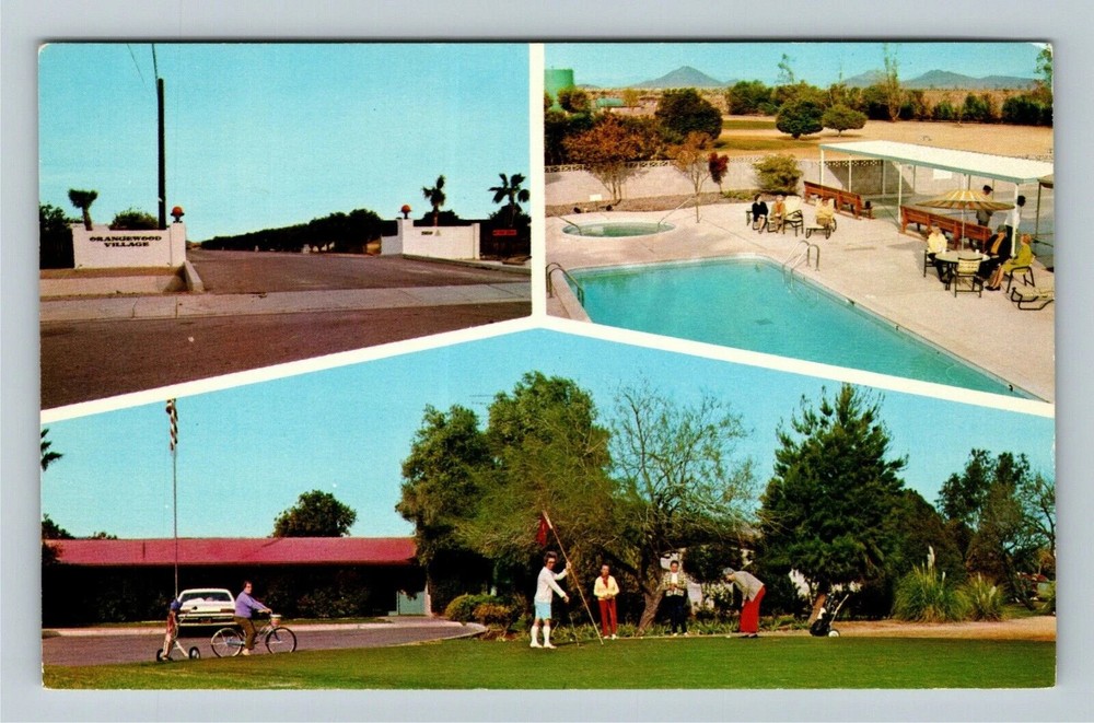 Phoenix AZ-Arizona, Orangewood Village, Adult Mobile Home Park, Vintage Postcard