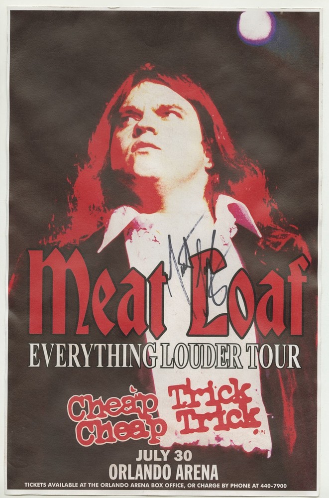 Meat Loaf autographed gig poster