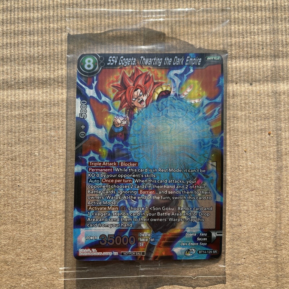 DRAGONBALL SUPER SS4 Gogeta, Thwarting the Dark Empire Promo BT14-129 SR SEALED