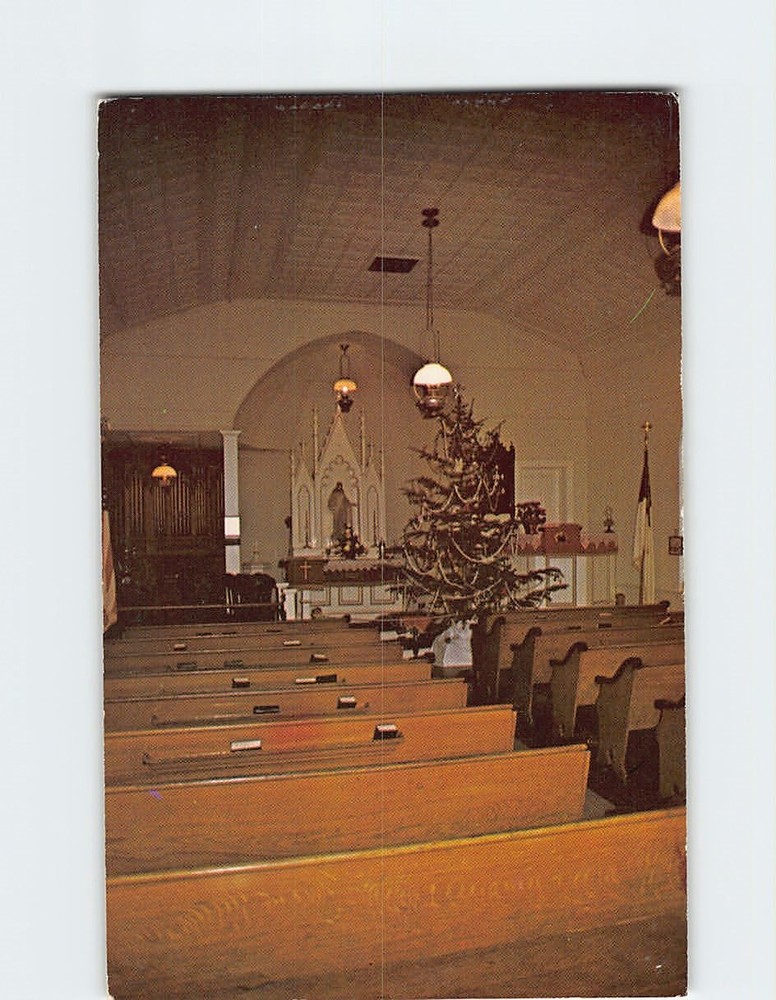Postcard Interior Old Lutheran Church Pioneer Village Minden Nebraska USA