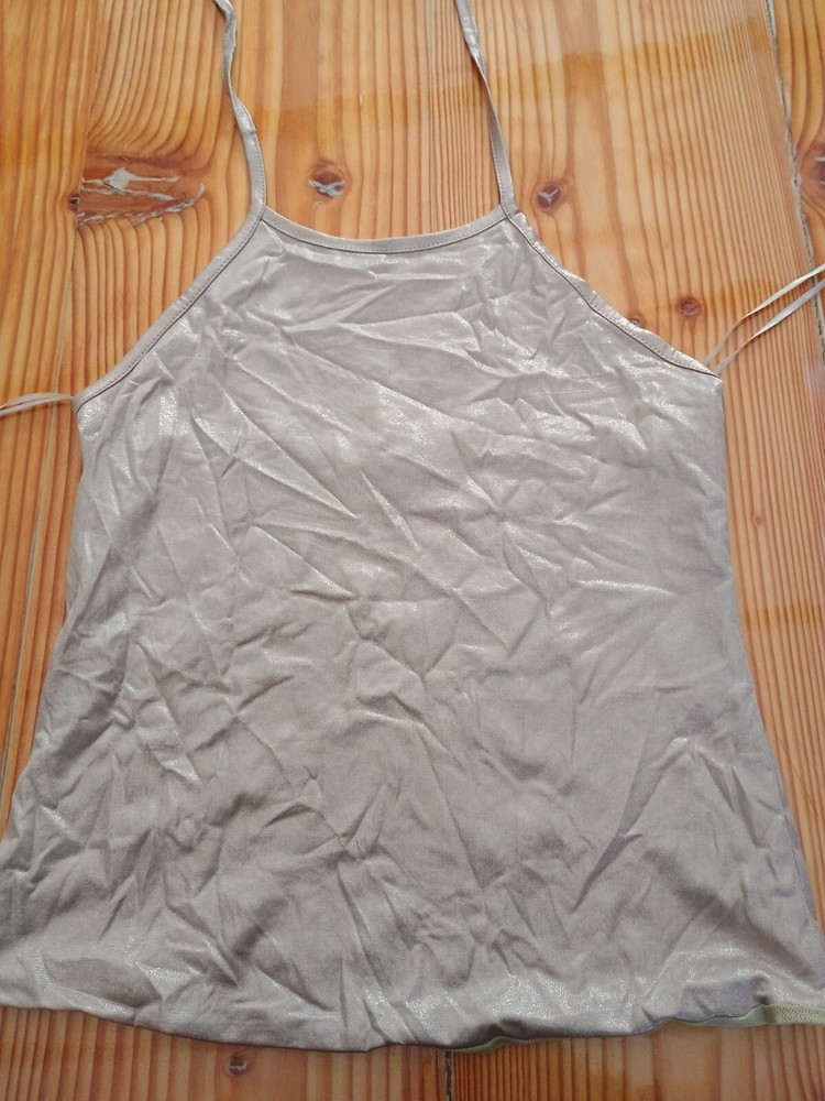 Womens Cotton Candy LA beige tank top sz m