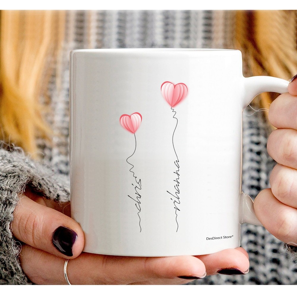 Custom Names Personalised Print Heart Balloons For Couples Valentine's