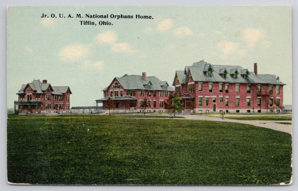 Jr O.U.A.M. National Orphans Home Campus View Tiffin OH C1910s Postcard AJ4