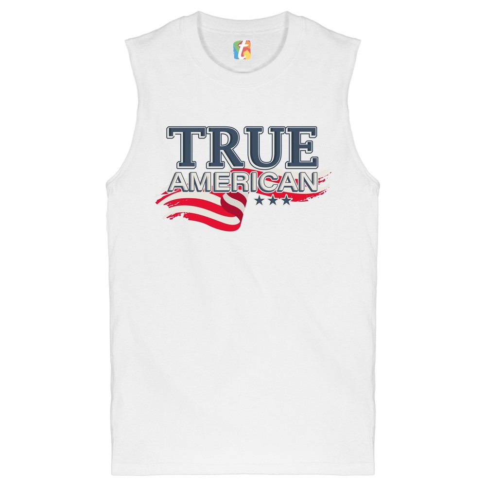True American Muscle Shirt Stars and Stripes Independence Day July 4th Men's