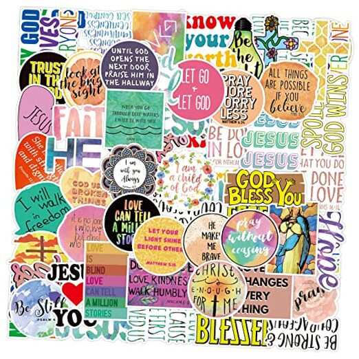 100Pcs Jesus Christian Stickers, Bible Faith Stickers, Cross Wisdom Words