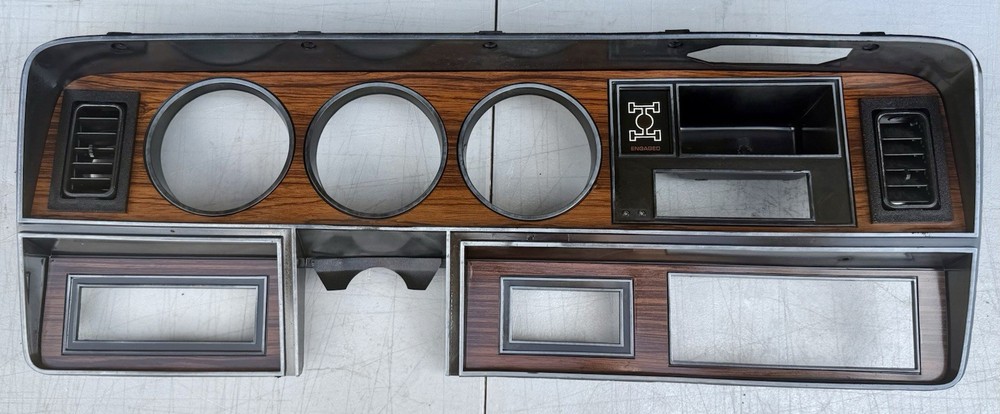 81-93 Dodge Ram D150 D250 Ramcharger Woodgrain Dash Bezel Trim Panel