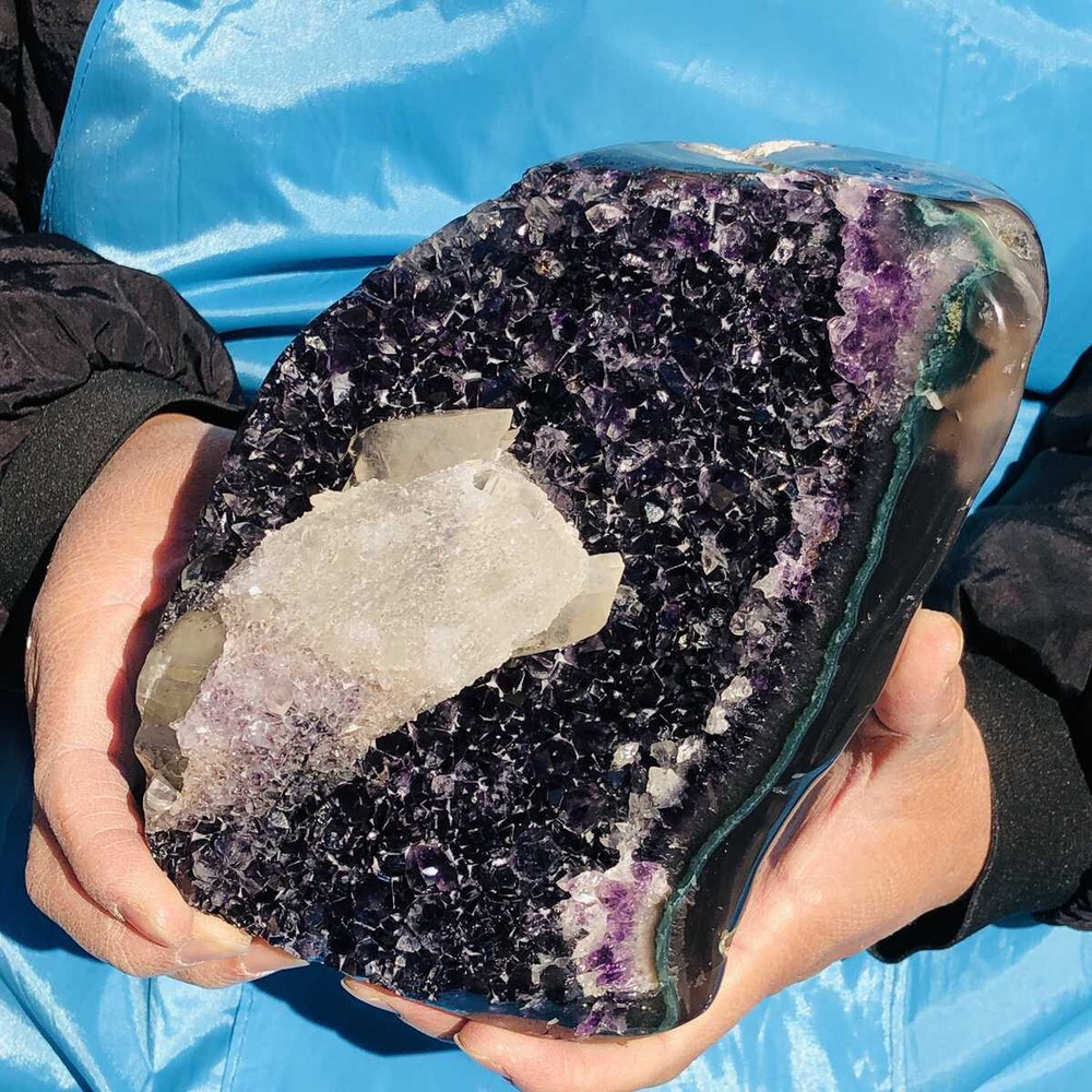 70oz Natural Uruguayan Amethyst Cluster Cave Display Specimen Healing Crystal 2548