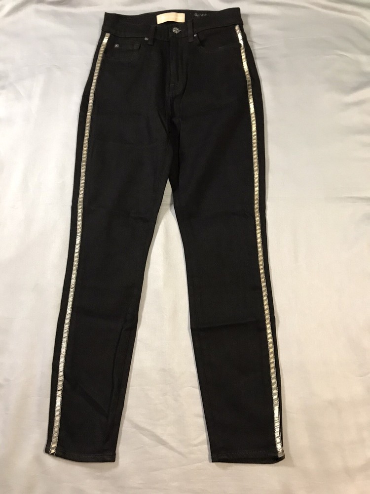 7 For all Mankind Jeans Womens 26 Black Skinny High Waist Ankle