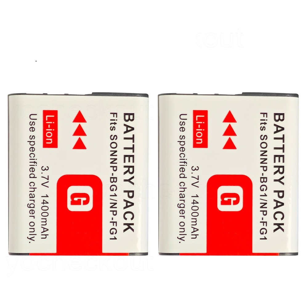 2 Pack-For   Type G CyberShot DSC HX30 H9 W200 T100 WX1 Battery NP-FG1 NP-BG1