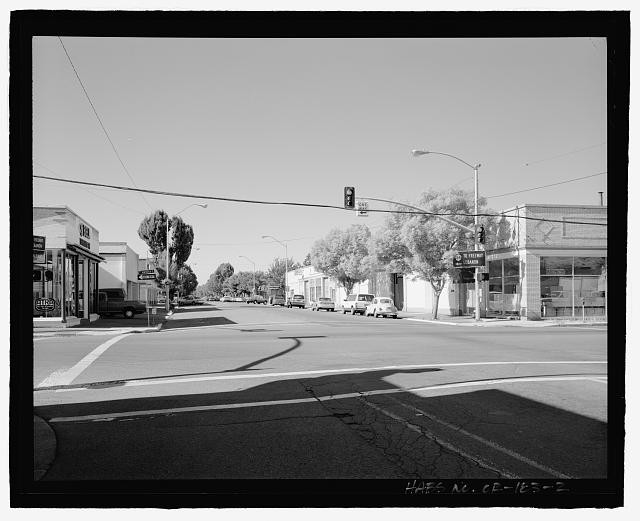 2. General perspective view of the district, view looking south on Second