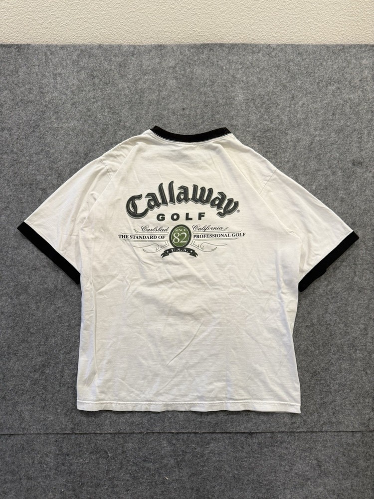 Vintage 90s Callaway Golf Ringer Shirt Size Large Made USA