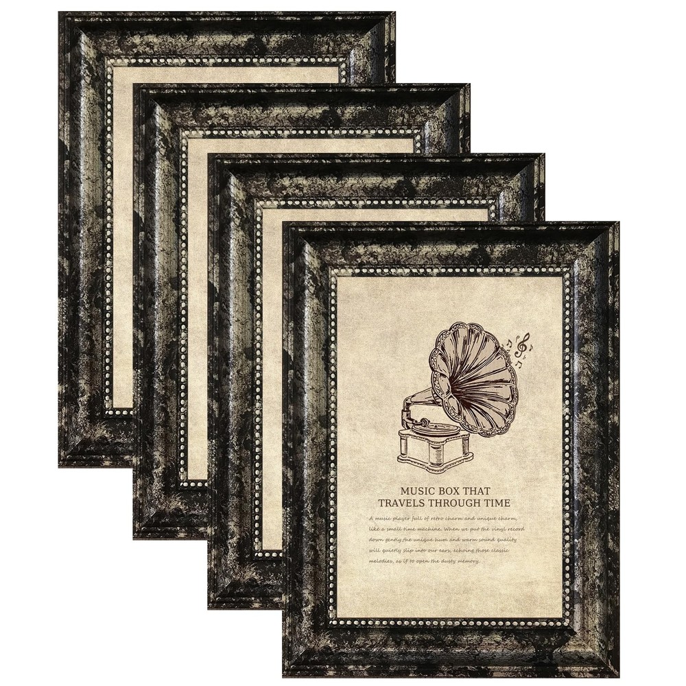 TKGYU 8x10 Picture Frame with Real Glass, 4 Pack Ornate Vintage Picture Frame...