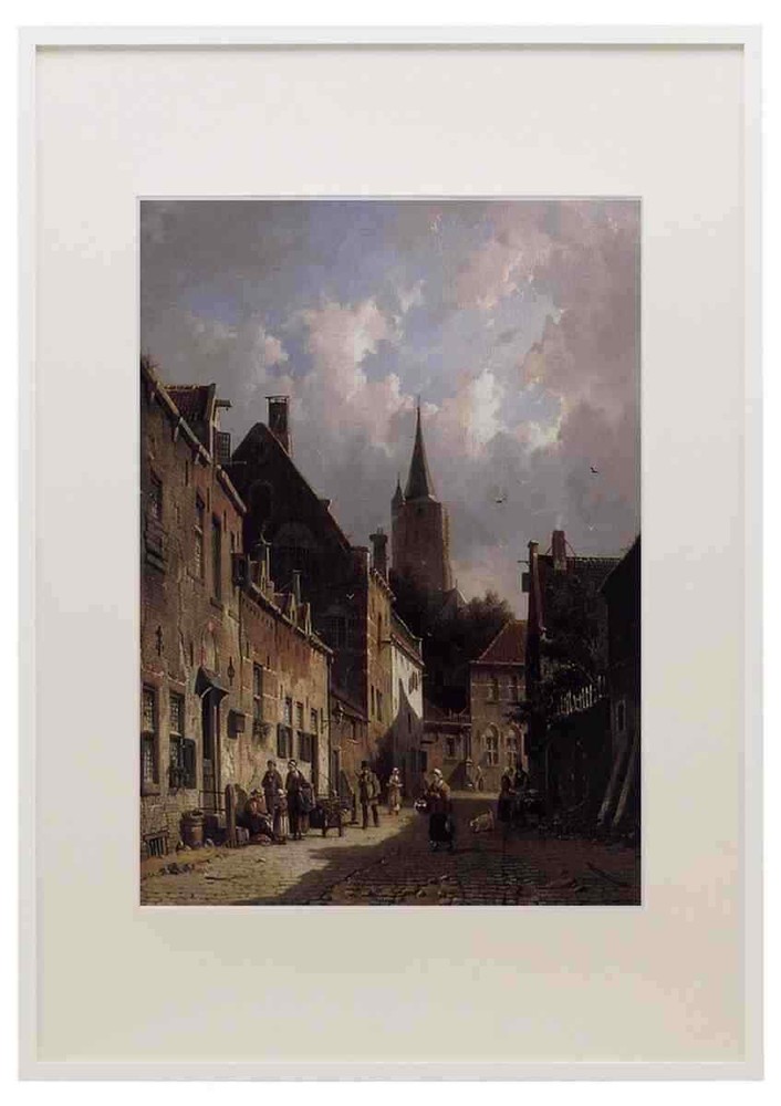 Eversen Adrianus A Dutch Street Scene A3 A4 Framed Print Picture